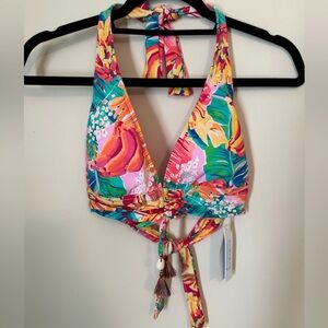 NWT Bleu Rod Beattie Triangle Halter Bikini Top. Size 6.